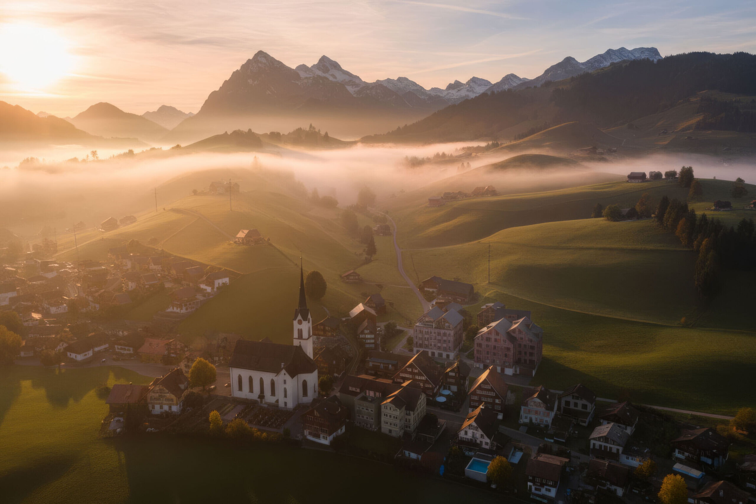 Appenzellerhuus Drone Morning