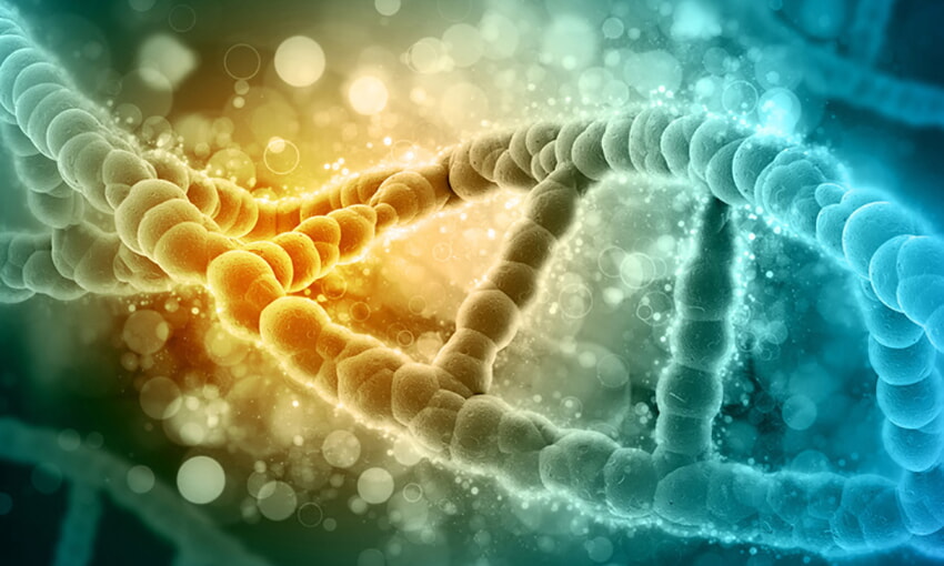 3D Medical Background With DNA Strands