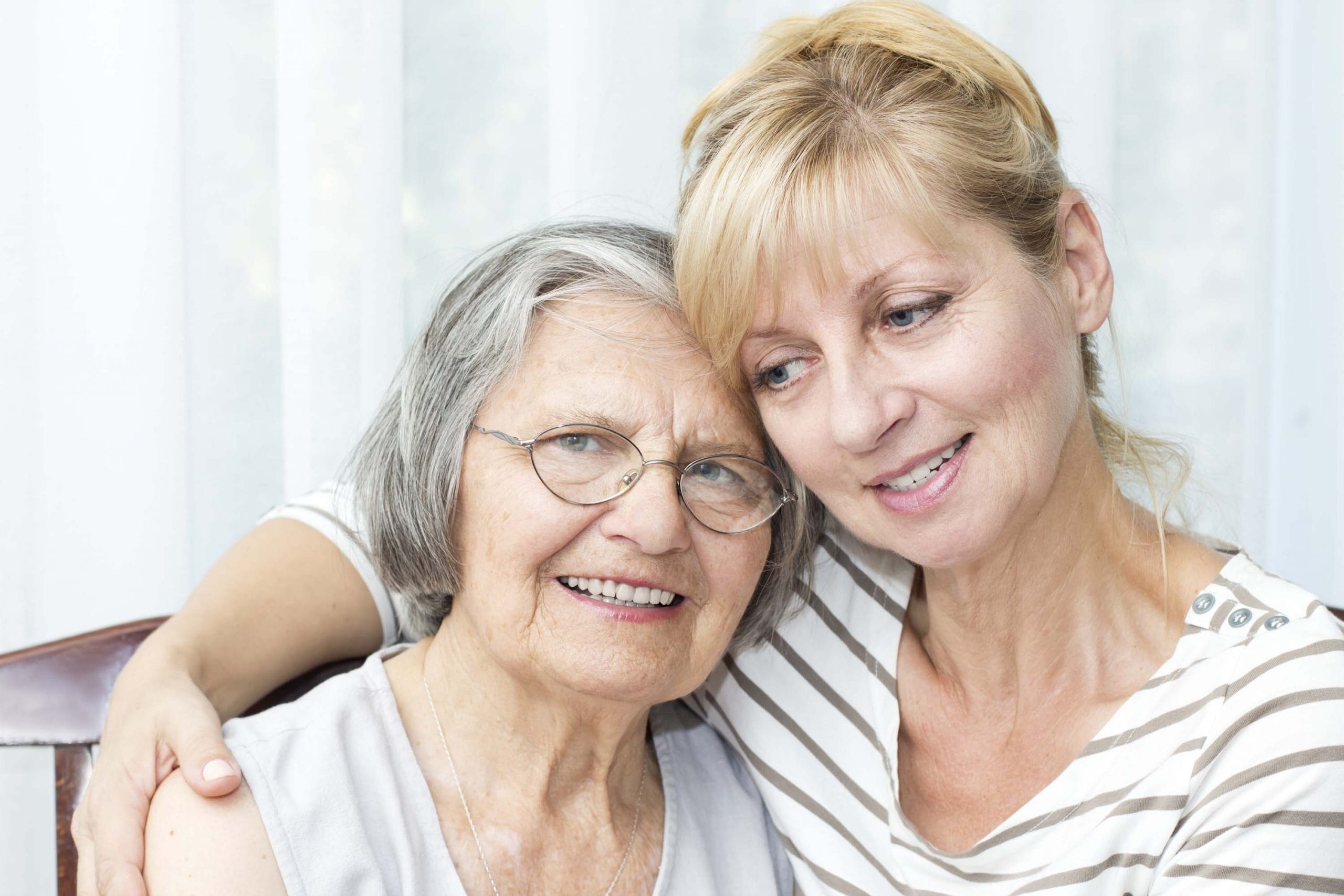 Elderly mother with her daughter