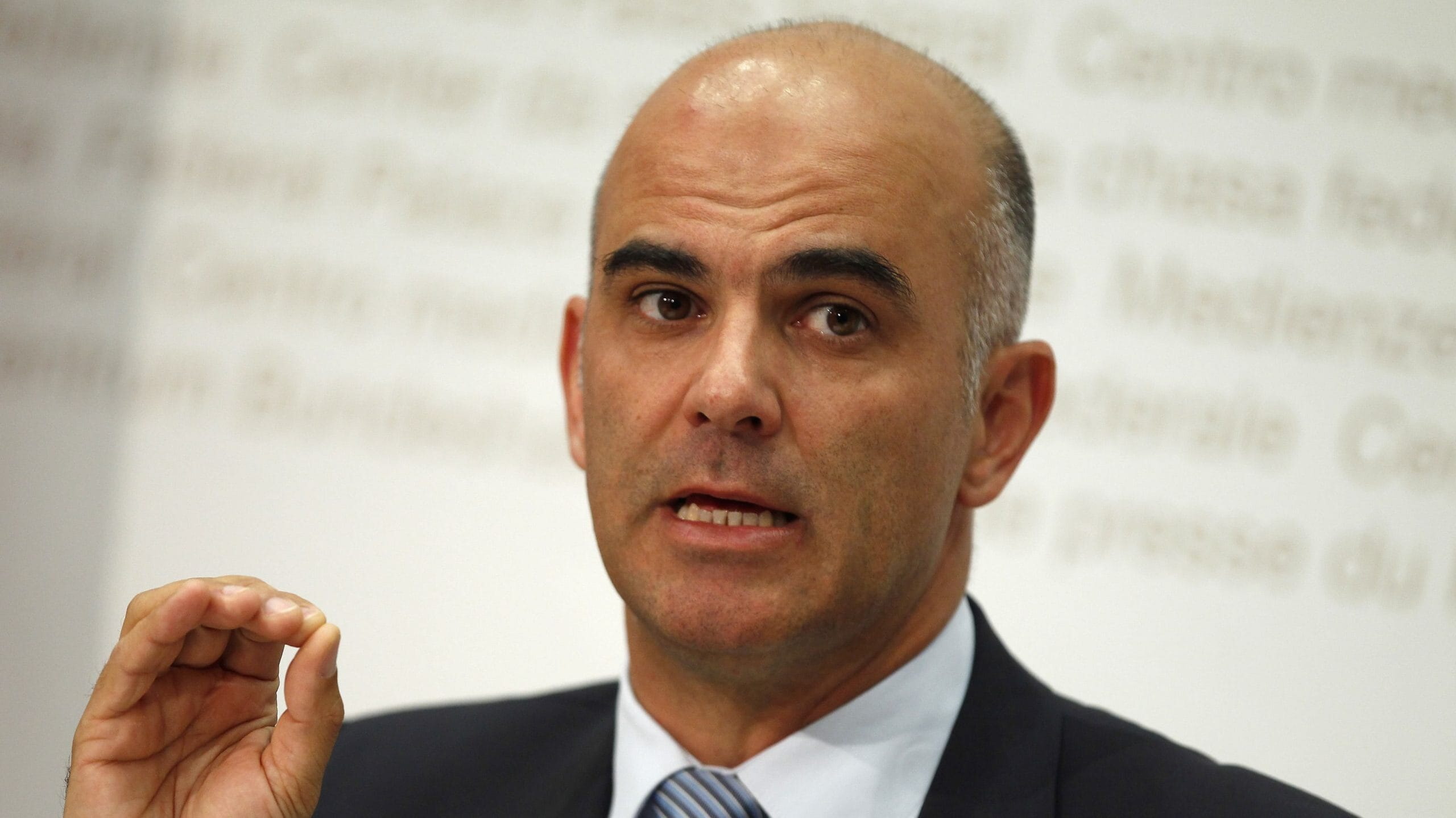 Swiss Interior Minister Berset speaks to the media during a news conference in Bern