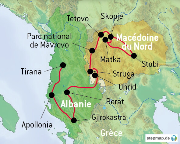 FR Macedoine Du Nord Albanie Carte 2024