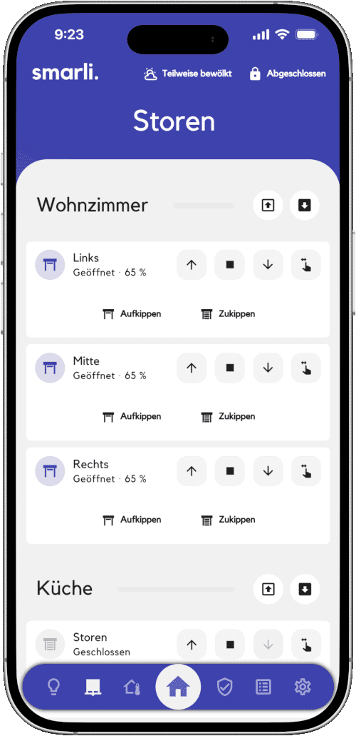smarli. Smart Home App Storensteuerung